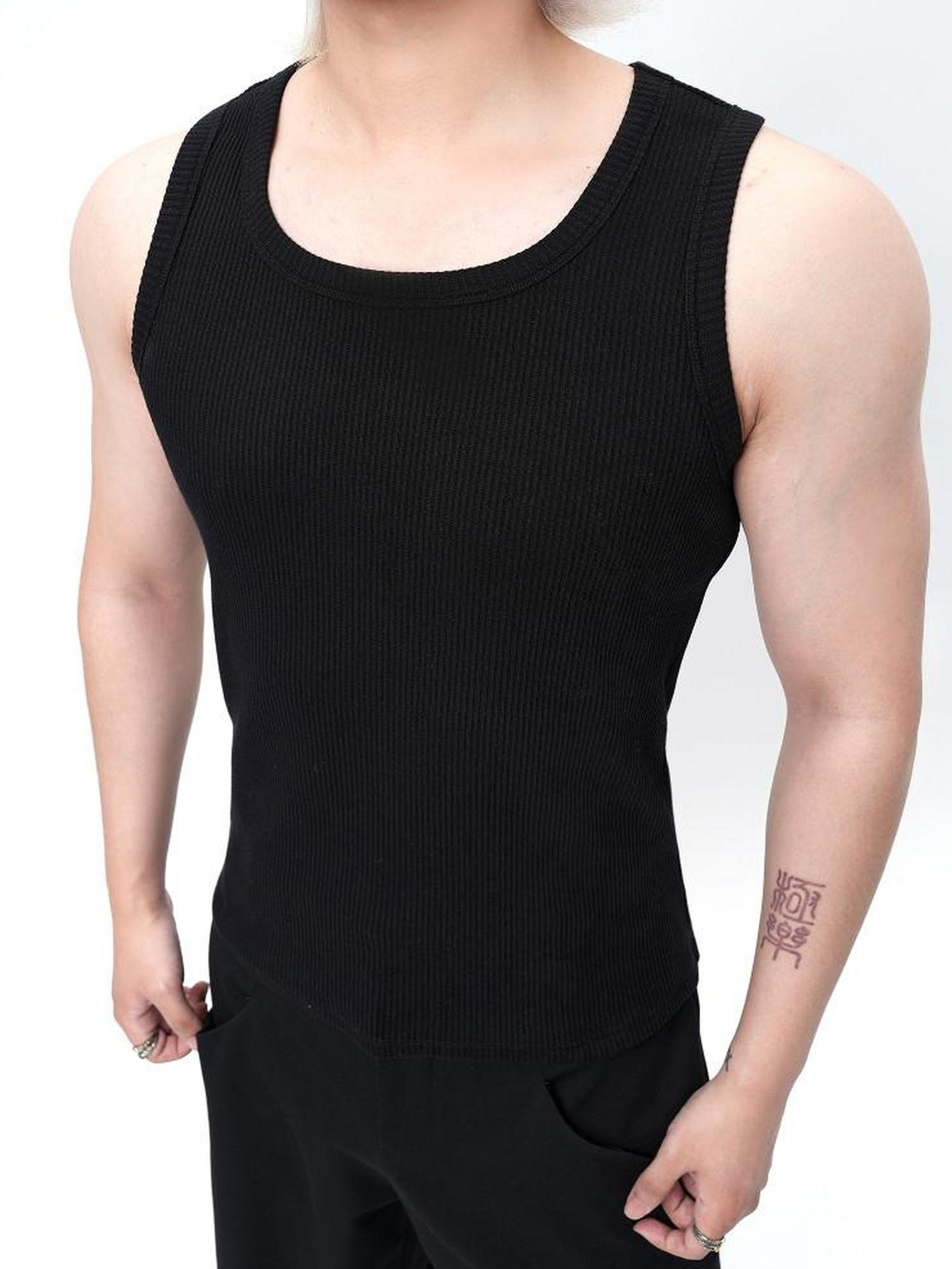 BALITONE Non Iron Cotton Stretch Slim Fit Round Neck Unisex Daily Basic Tank Tops