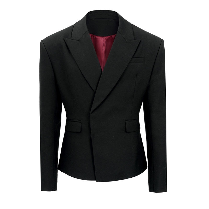 BALITONE_Non_Iron_Oversized_Unisex_Casual_Poly_Cotton_Black_Double-Breasted_Blazers_MISSTT