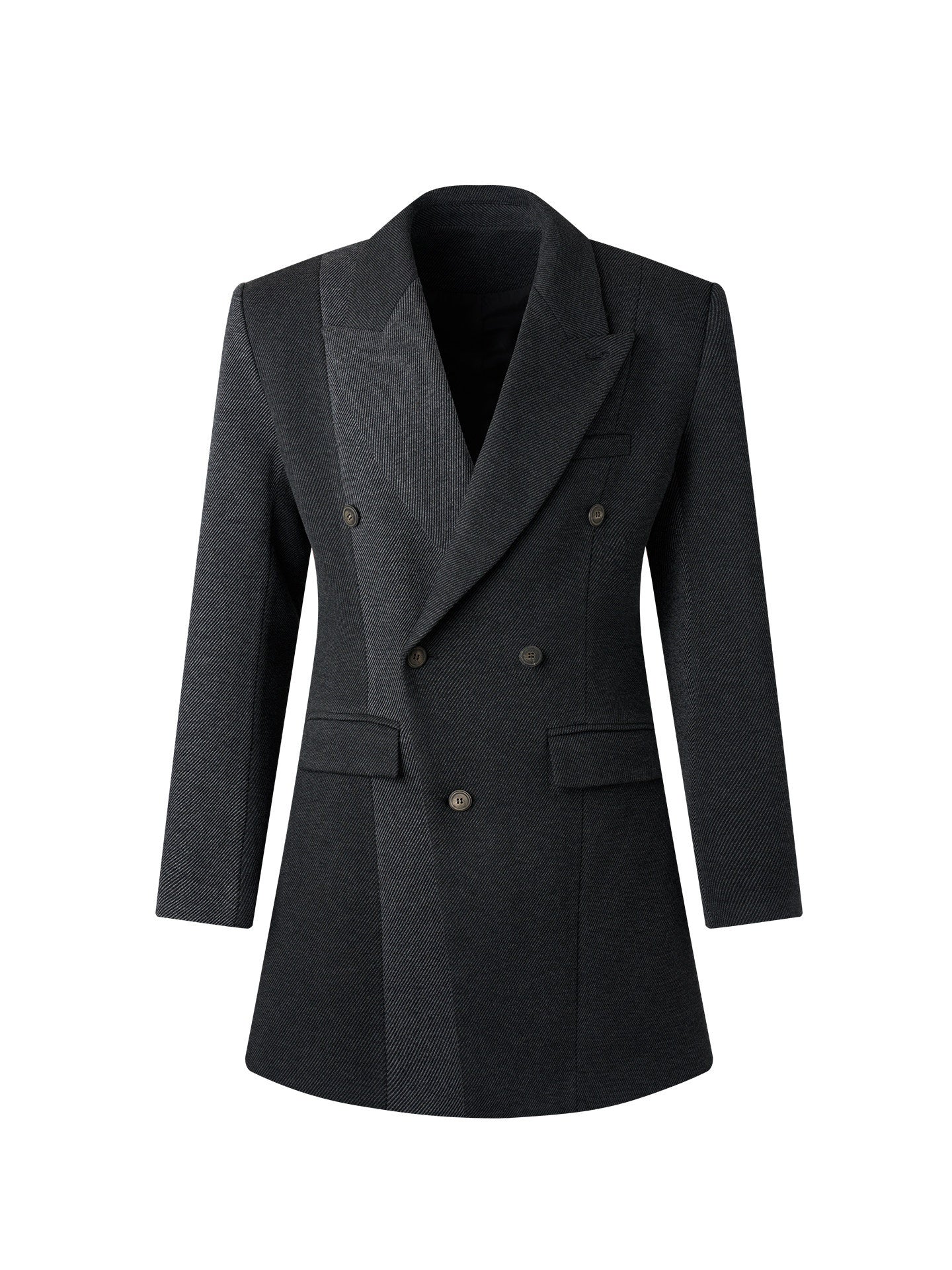 BALITONE_Non_Iron_Slim_Fit_Colorblock_Peaked_Lapel_Double_Breasted_Black_Gray_Overcoats_MISSTT