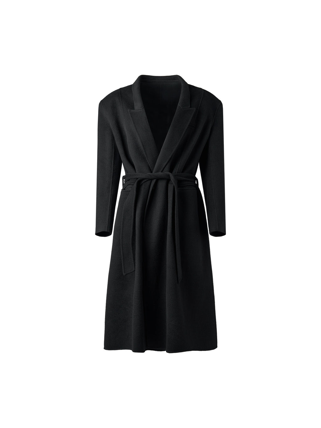 BALITONE_Pure_Wool_Warm_Slim_Long_Notch_Collar_Kids_Black_Single_Breasted_Wool_Coats_MISSTT