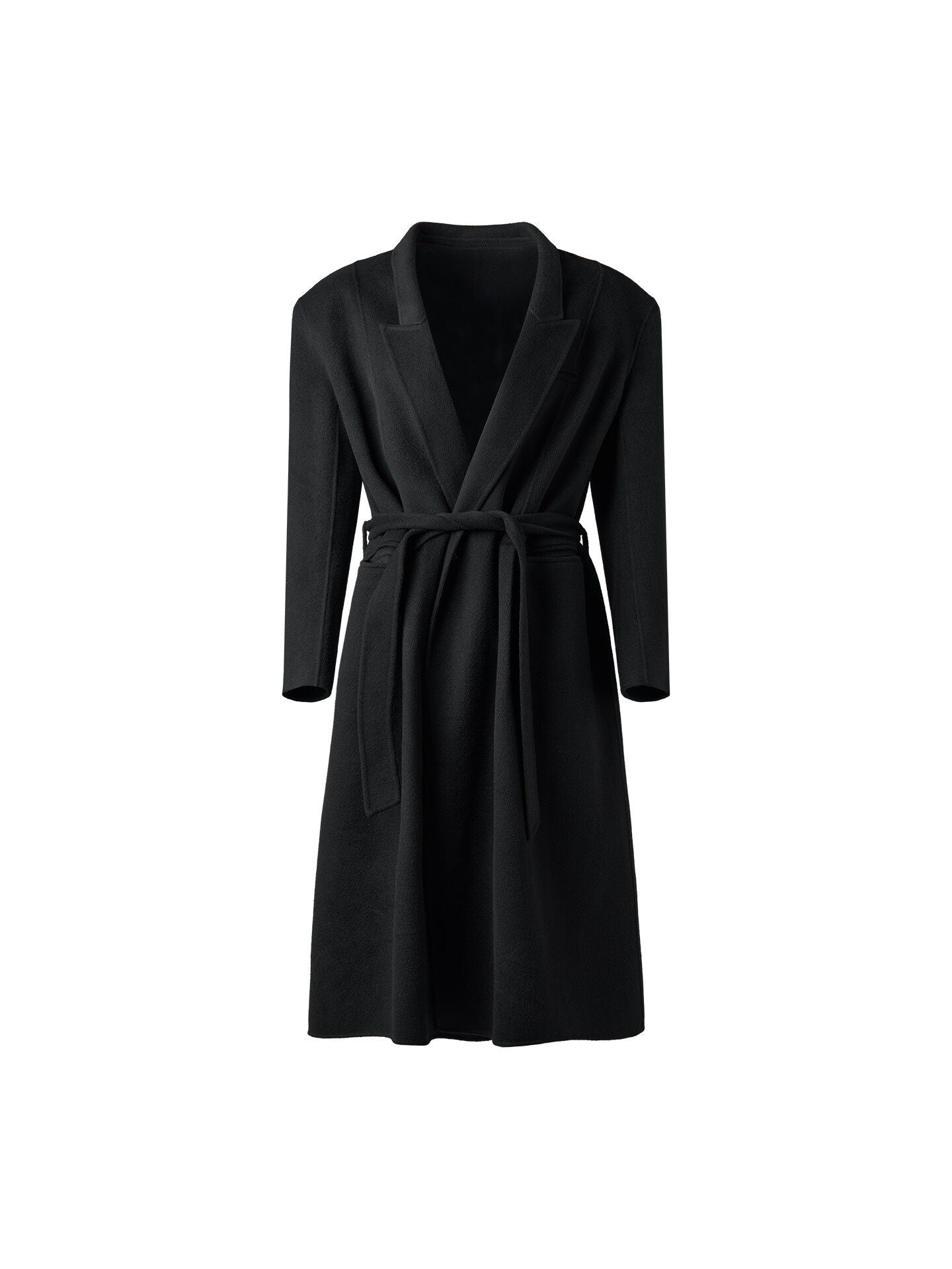 BALITONE_Pure_Wool_Warm_Slim_Long_Notch_Collar_Kids_Black_Single_Breasted_Wool_Coats_MISSTT