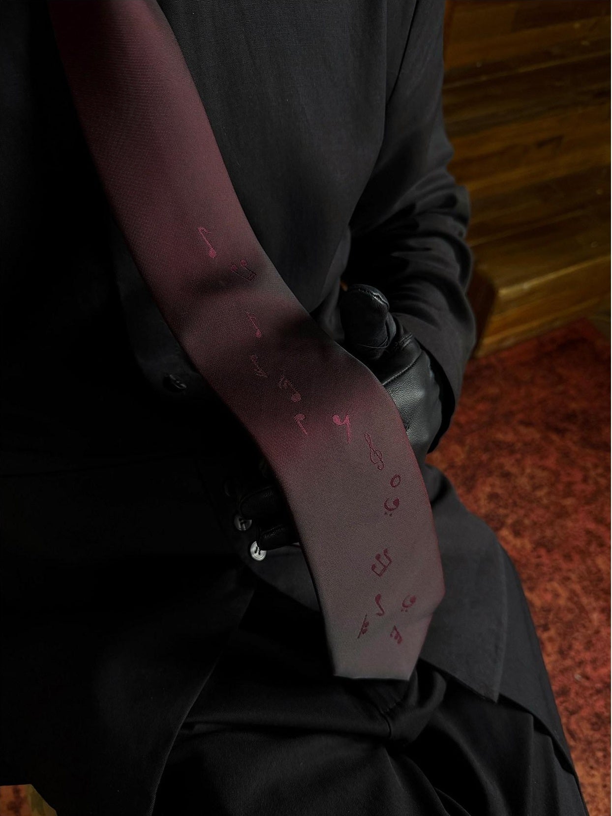 BALITONE Silk Jacquard Burgundy Arrowhead Tip Casual Standard 7Cm Width 48Cm Length Ties