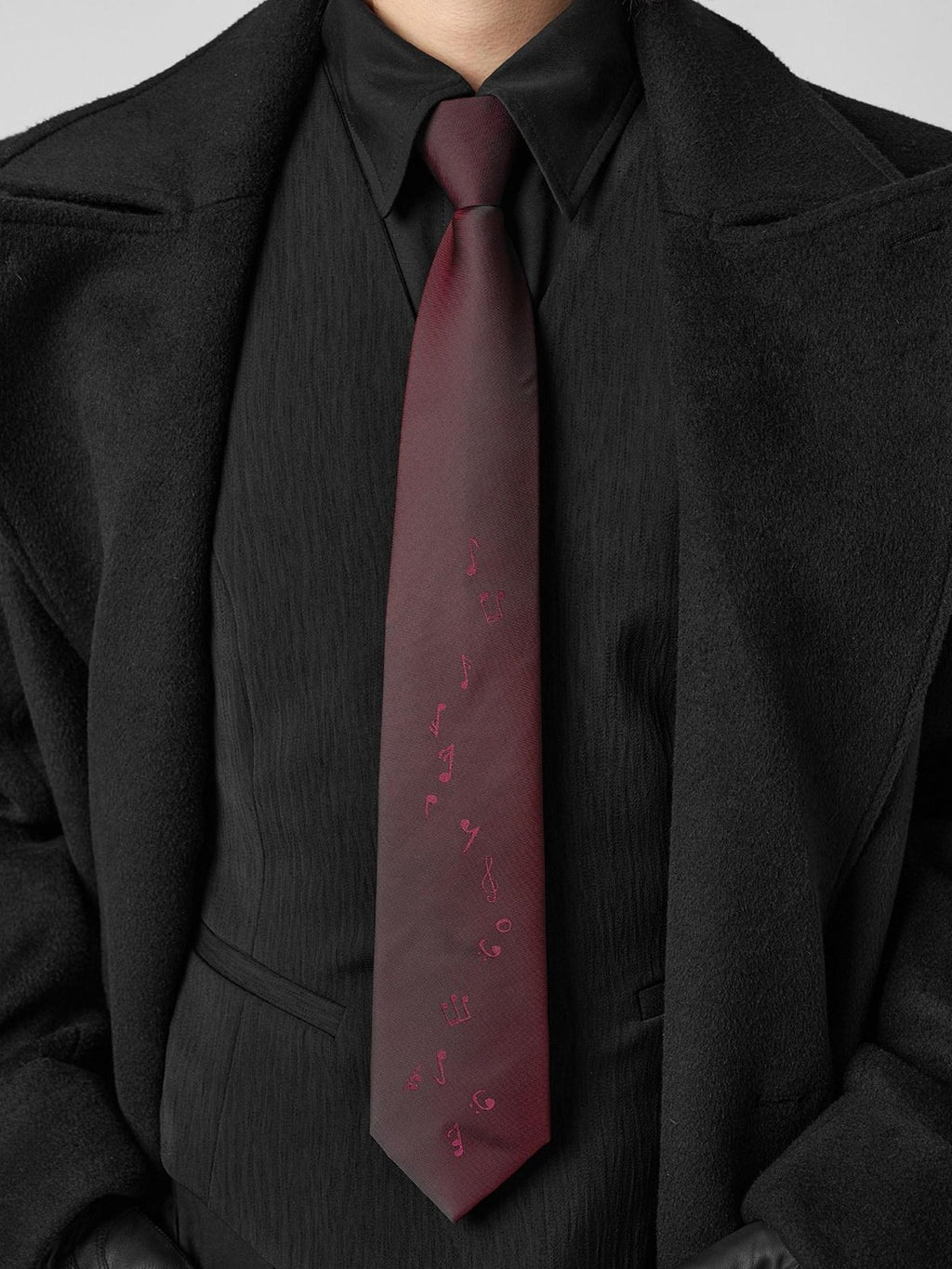 BALITONE Silk Jacquard Burgundy Arrowhead Tip Casual Standard 7Cm Width 48Cm Length Ties