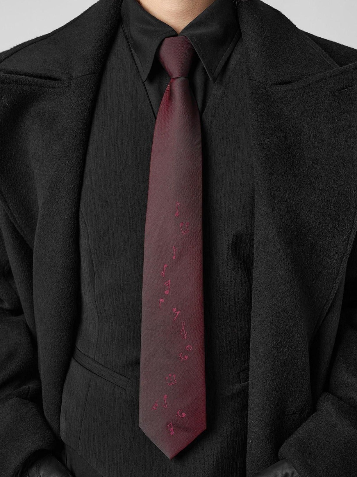 BALITONE Silk Jacquard Burgundy Arrowhead Tip Casual Standard 7Cm Width 48Cm Length Ties