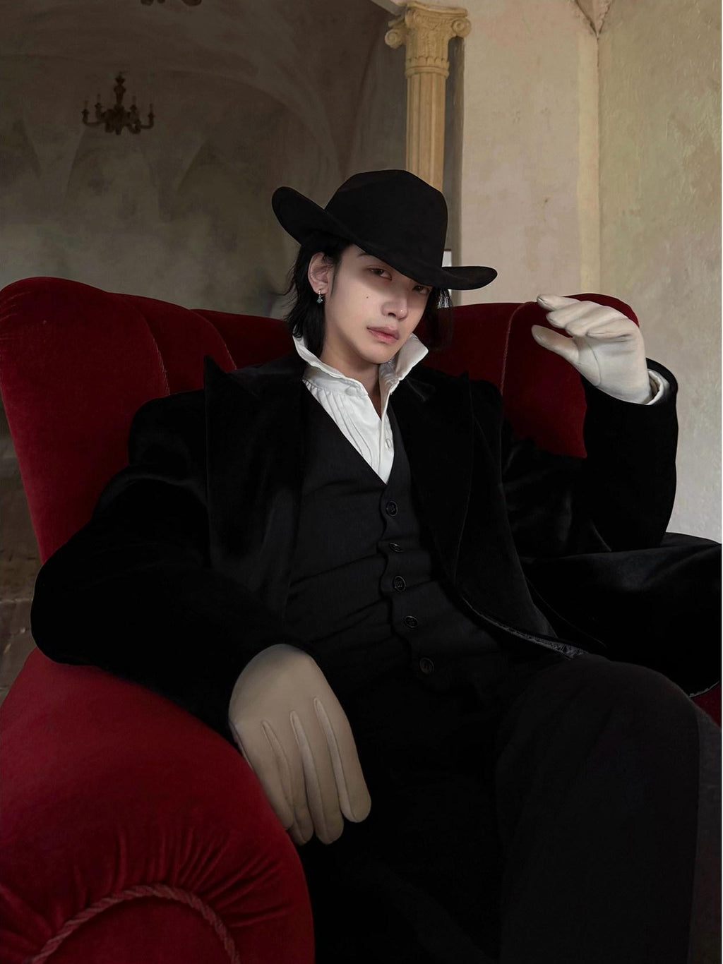 BALITONE Slim Fit Wrinkle Resistant Urban Longline Warm Unisex Black Lapel Overcoats
