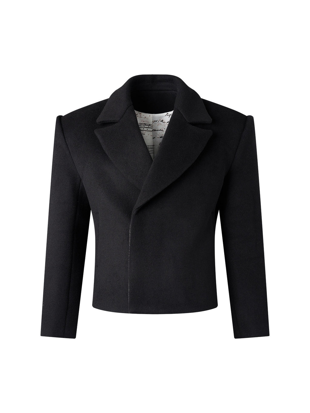 BALITONE_Slim_Waist_British_Short_Non_Iron_Unisex_Casual_Wool_Blend_Black_Wool_Blazers_MISSTT