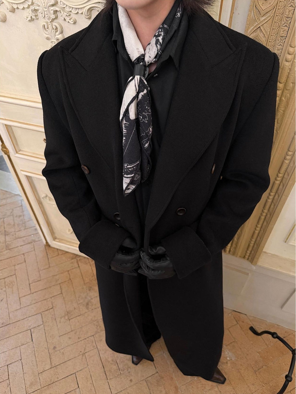 BALITONE Soft Wool Digital Print Gradient Small Square Unisex Black Ties & Pocket Squares