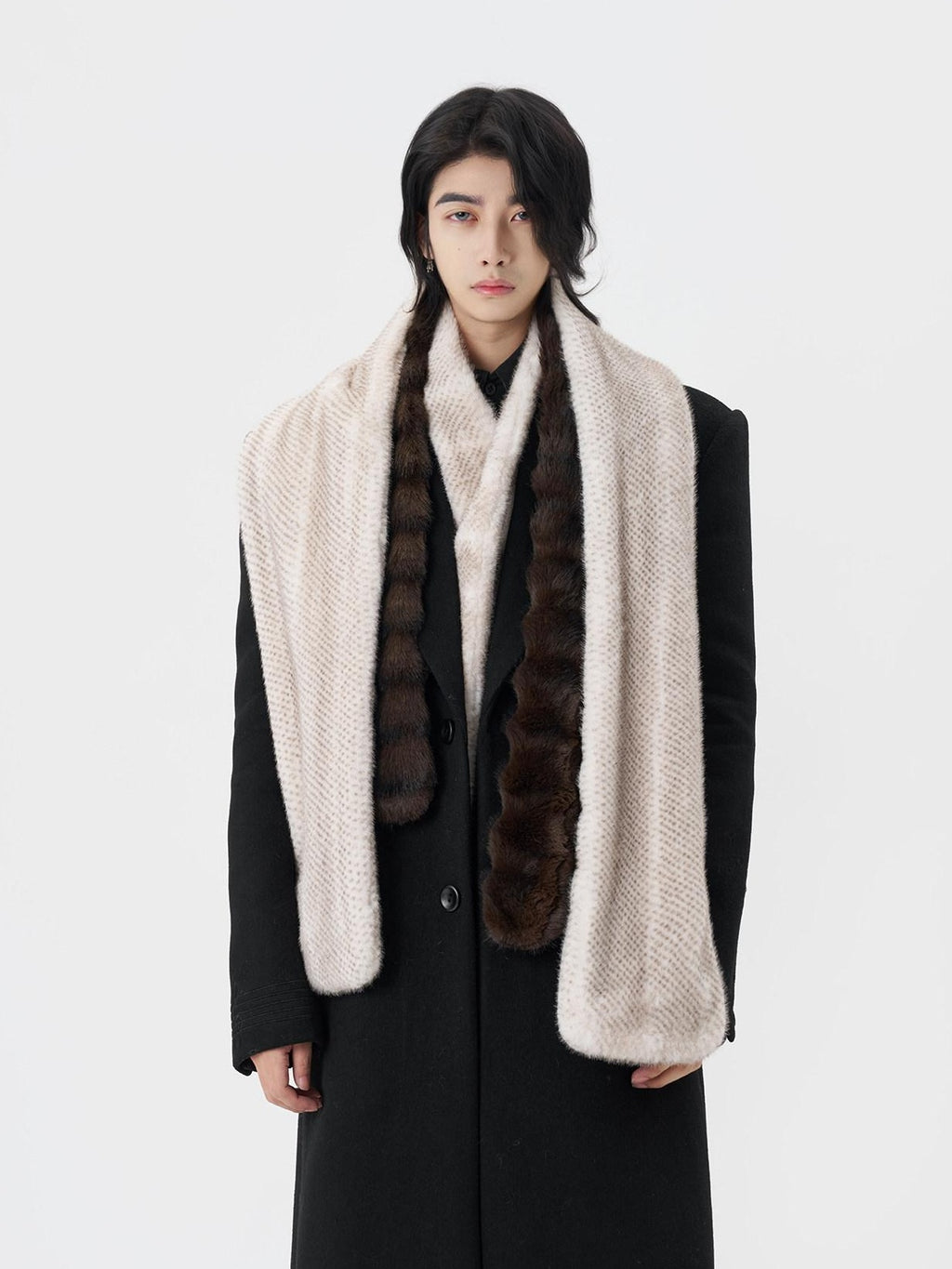 BALITONE Warm Double Sided Long Rectangular Neck Warmer Unisex Solid Scarves