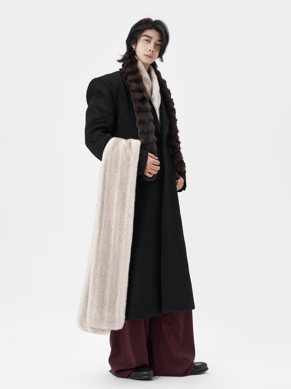 BALITONE Warm Double Sided Long Rectangular Neck Warmer Unisex Solid Scarves