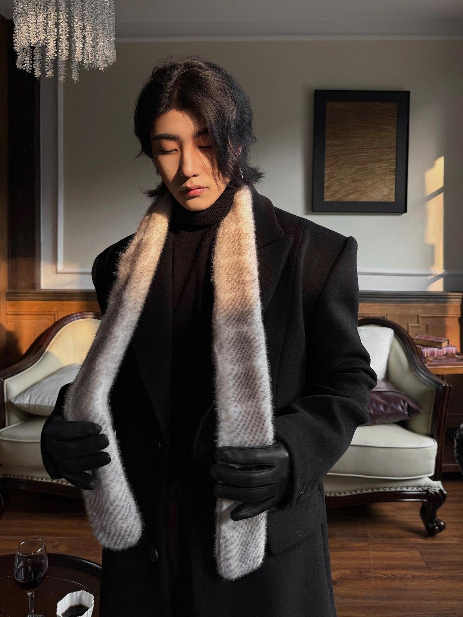 BALITONE Warm Double Sided Long Rectangular Neck Warmer Unisex Solid Scarves