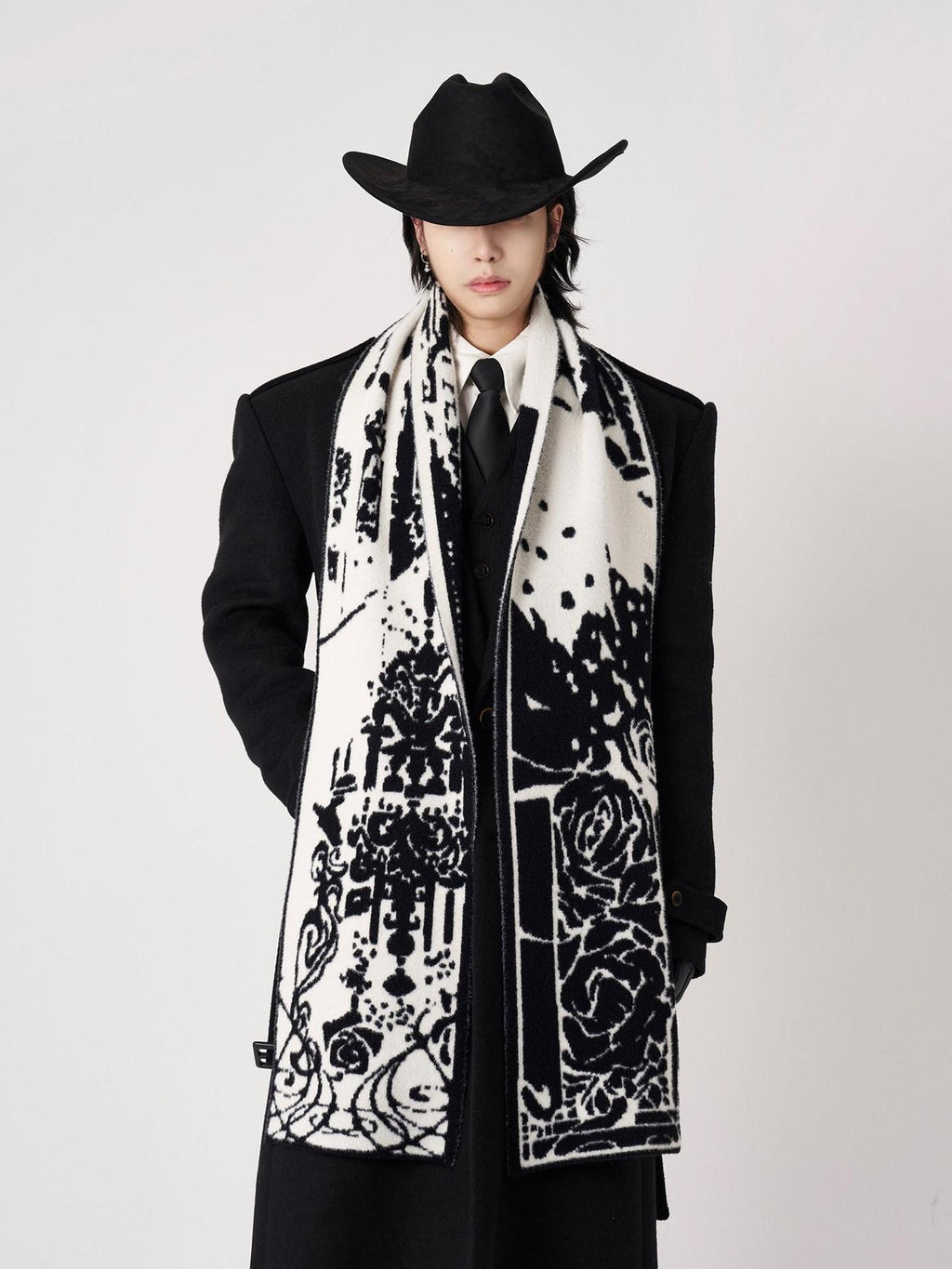 BALITONE Warm Faux Rabbit Fur Hand Painted British Neck Wrap Unisex Reversible Scarves
