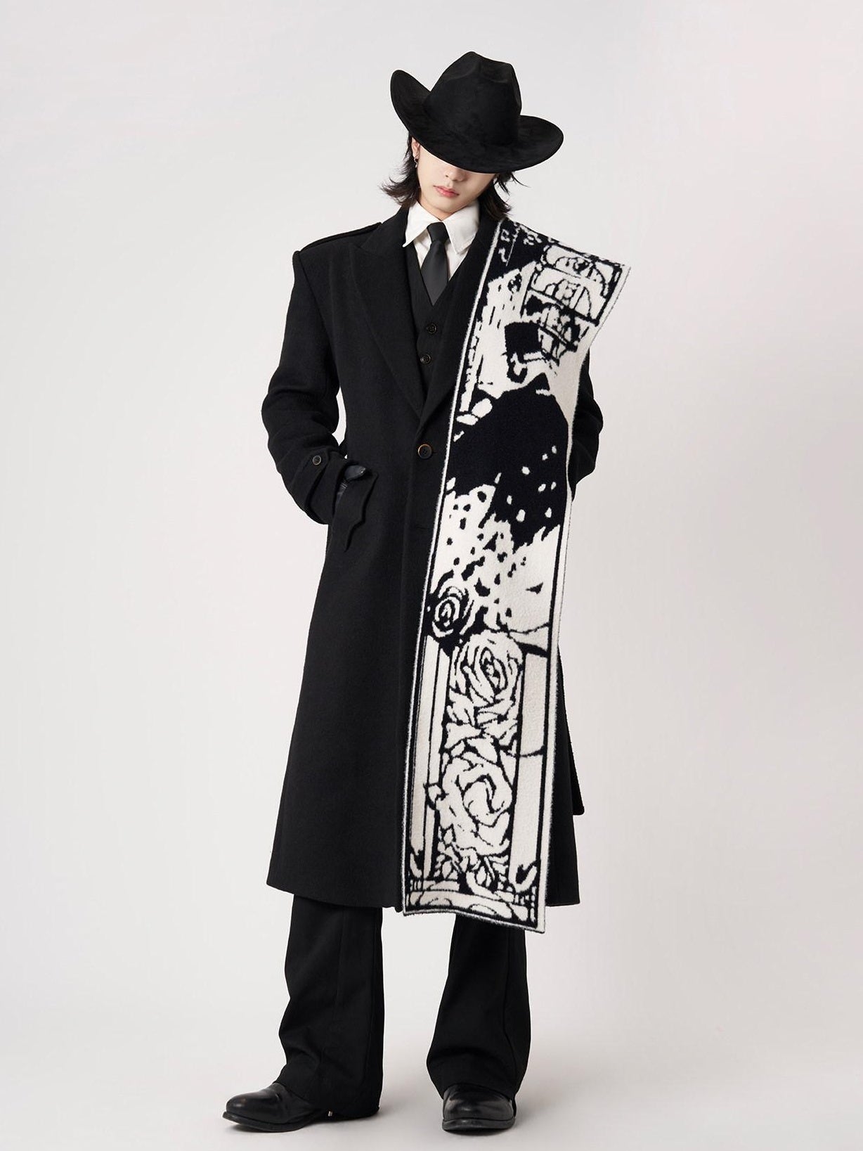 BALITONE Warm Faux Rabbit Fur Hand Painted British Neck Wrap Unisex Reversible Scarves