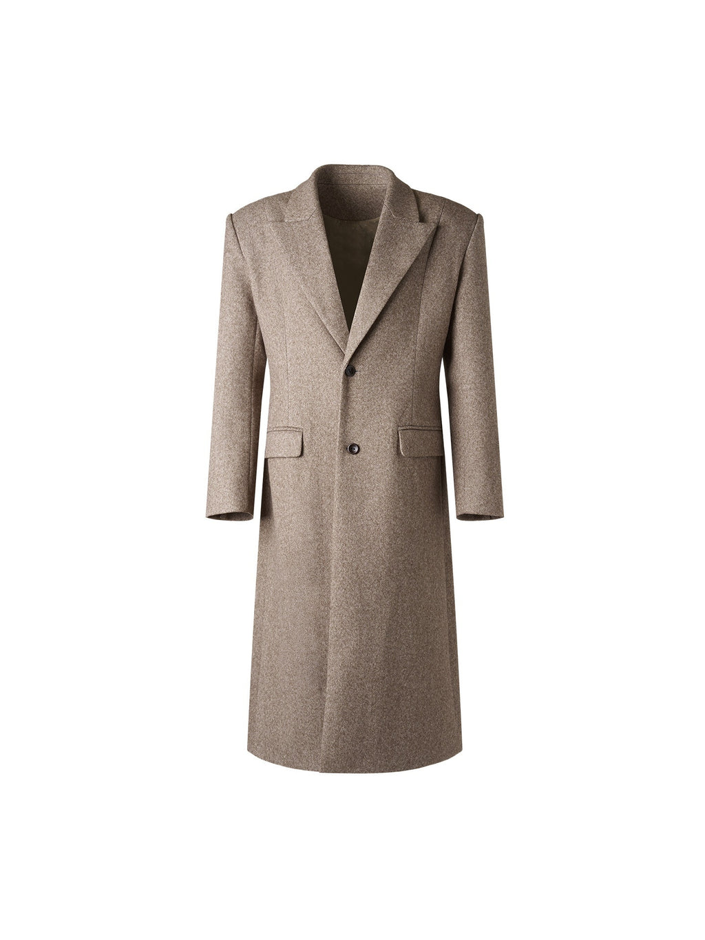 BALITONE_Warm_Non_Iron_Slim_Long_Single_Breasted_Blazer_Collar_Youth_Gray_Brown_Overcoats_MISSTT