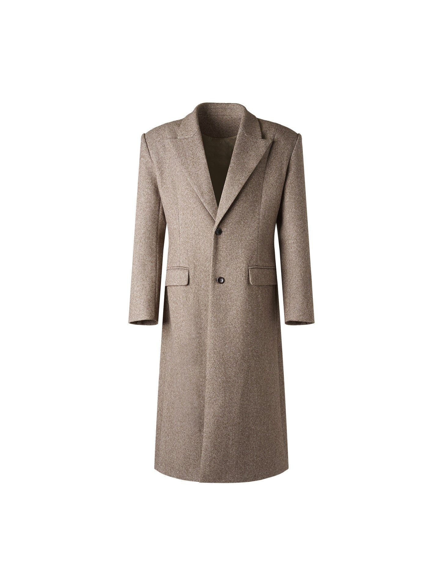BALITONE_Warm_Non_Iron_Slim_Long_Single_Breasted_Blazer_Collar_Youth_Gray_Brown_Overcoats_MISSTT