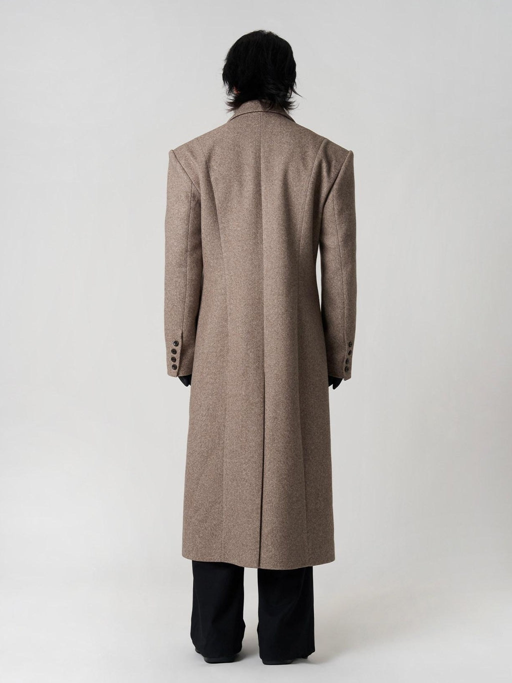 BALITONE Warm Non Iron Slim Long Single Breasted Blazer Collar Youth Gray Brown Overcoats