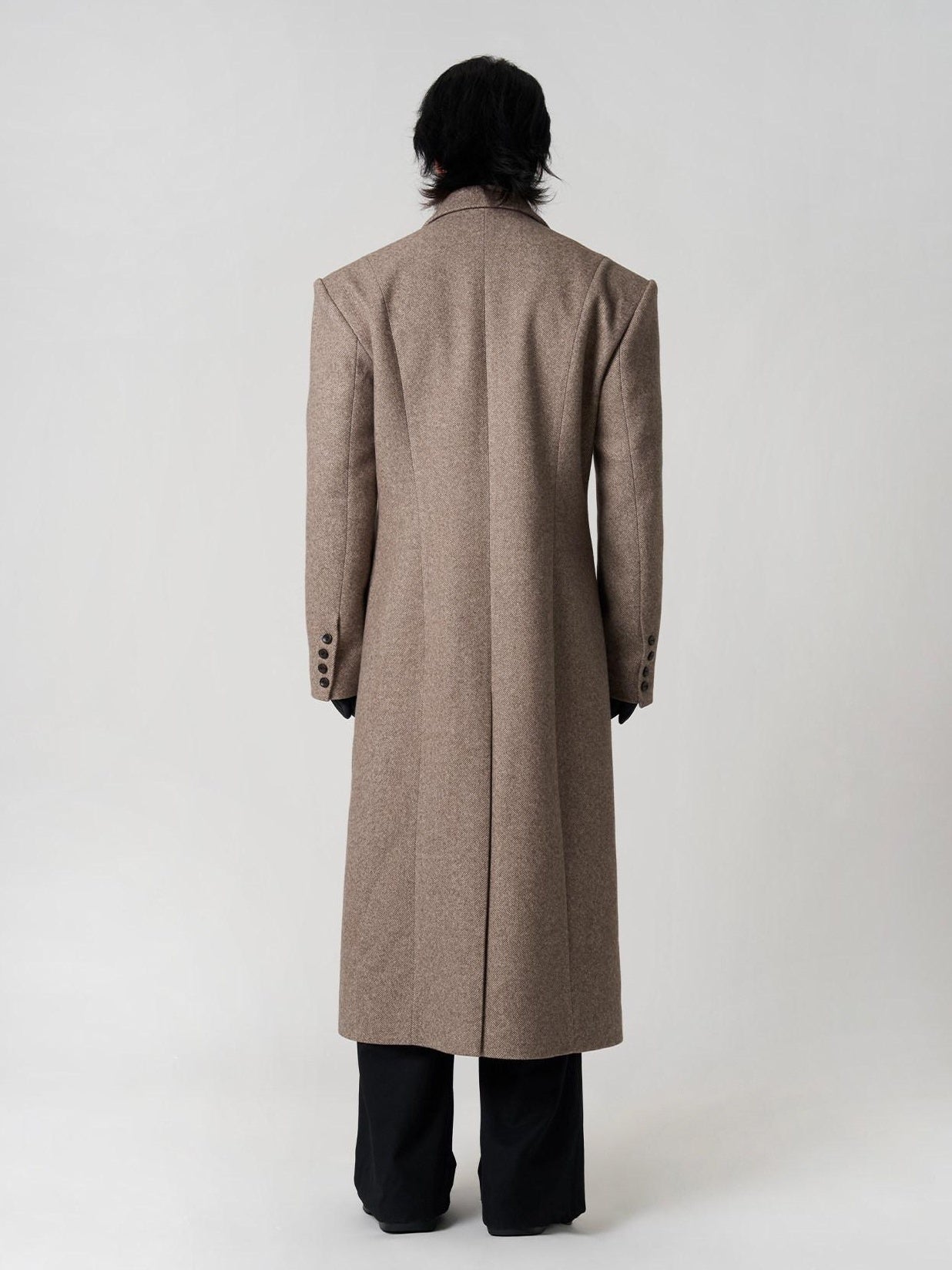 BALITONE Warm Non Iron Slim Long Single Breasted Blazer Collar Youth Gray Brown Overcoats