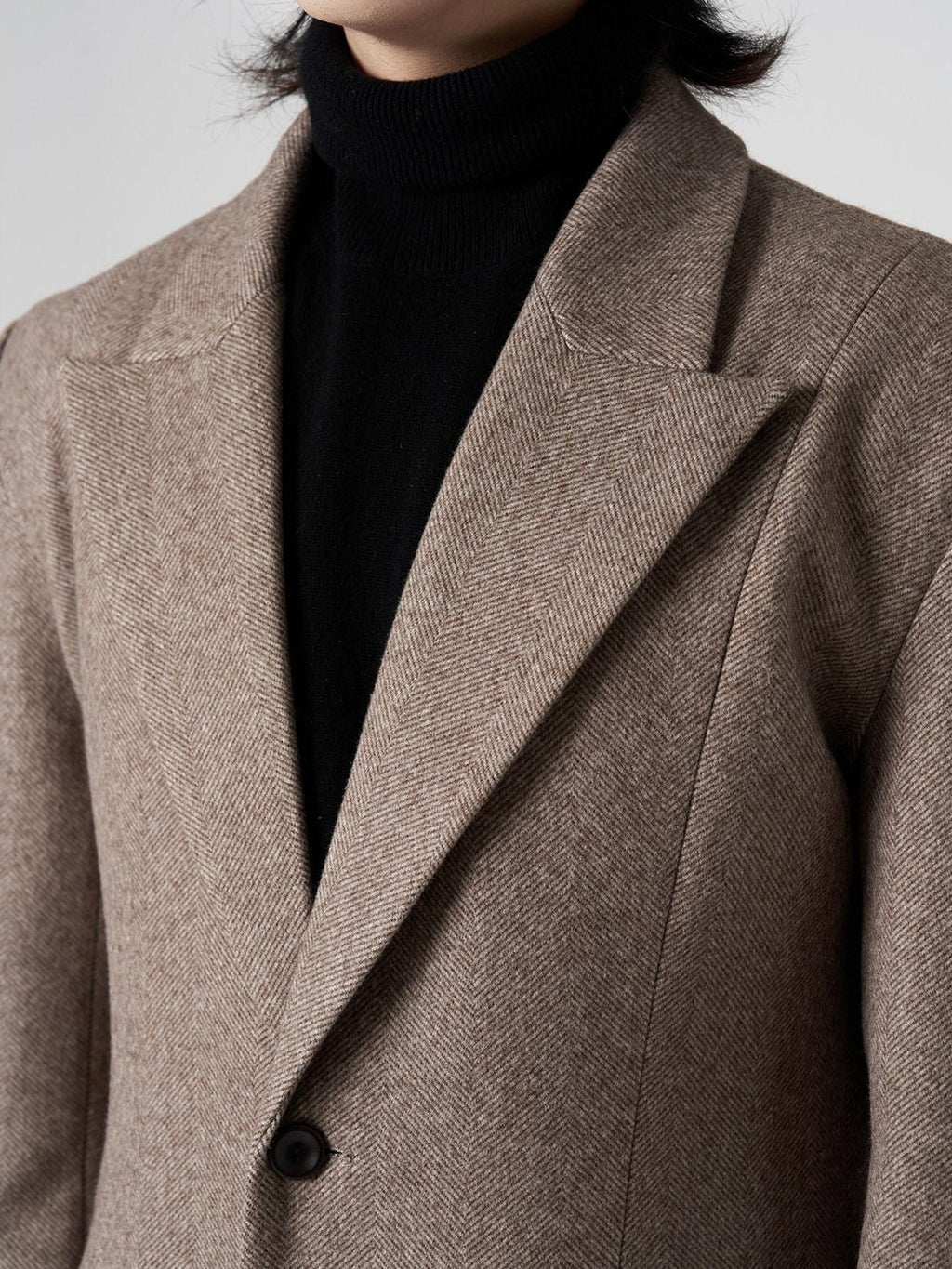 BALITONE Warm Non Iron Slim Long Single Breasted Blazer Collar Youth Gray Brown Overcoats