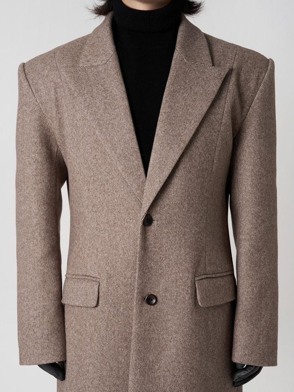 BALITONE Warm Non Iron Slim Long Single Breasted Blazer Collar Youth Gray Brown Overcoats