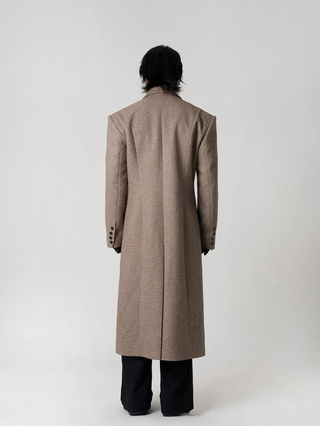 BALITONE Warm Non Iron Slim Long Single Breasted Blazer Collar Youth Gray Brown Overcoats