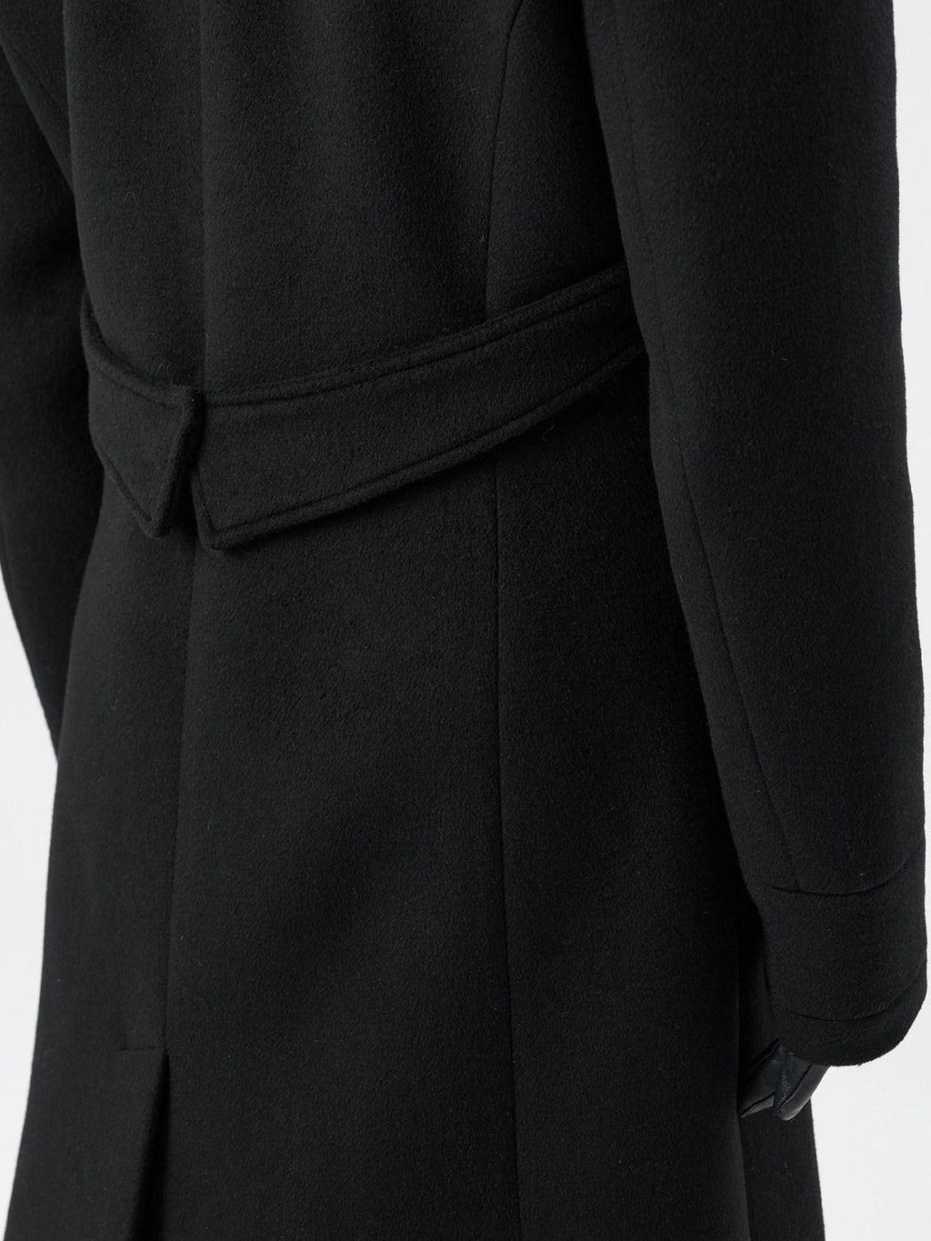 BALITONE Warm Non Iron Slim Metal Collar Youth Black Long Slanted Pockets Trench Coats