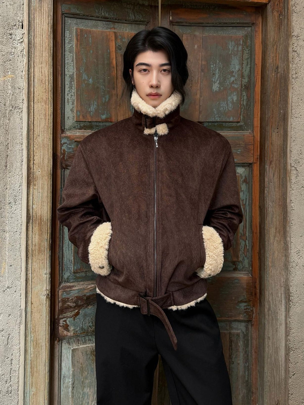 BALITONE Warm Silk Cotton Filled Cleanfit Brown Casual Youth Zipper Puffer Jackets