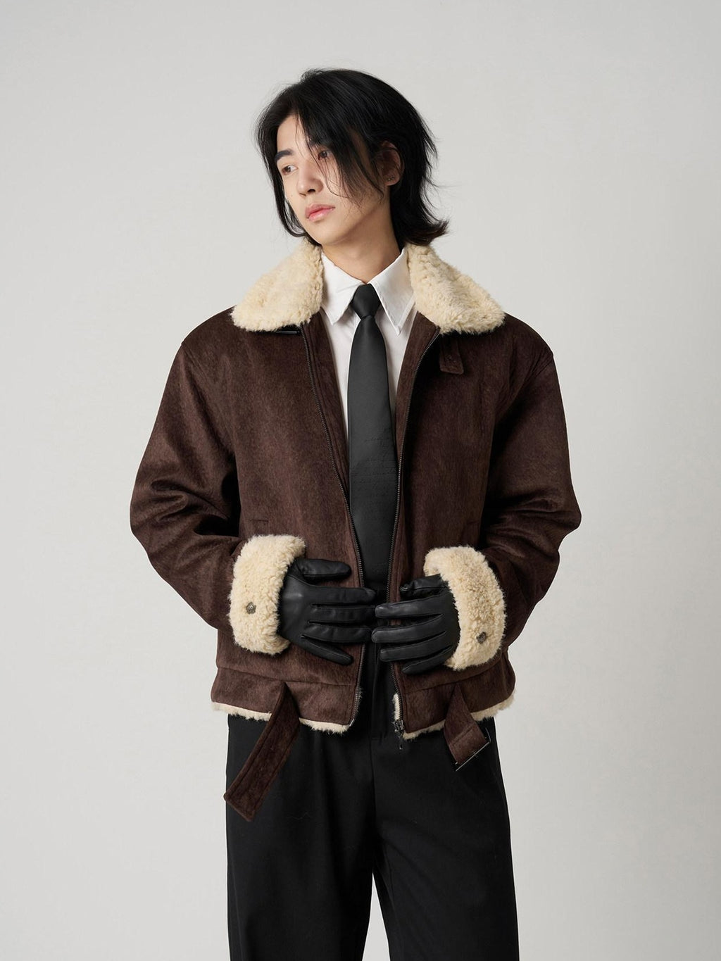 BALITONE Warm Silk Cotton Filled Cleanfit Brown Casual Youth Zipper Puffer Jackets