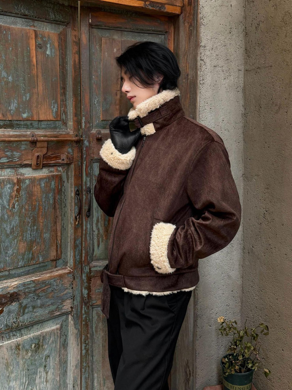 BALITONE Warm Silk Cotton Filled Cleanfit Brown Casual Youth Zipper Puffer Jackets