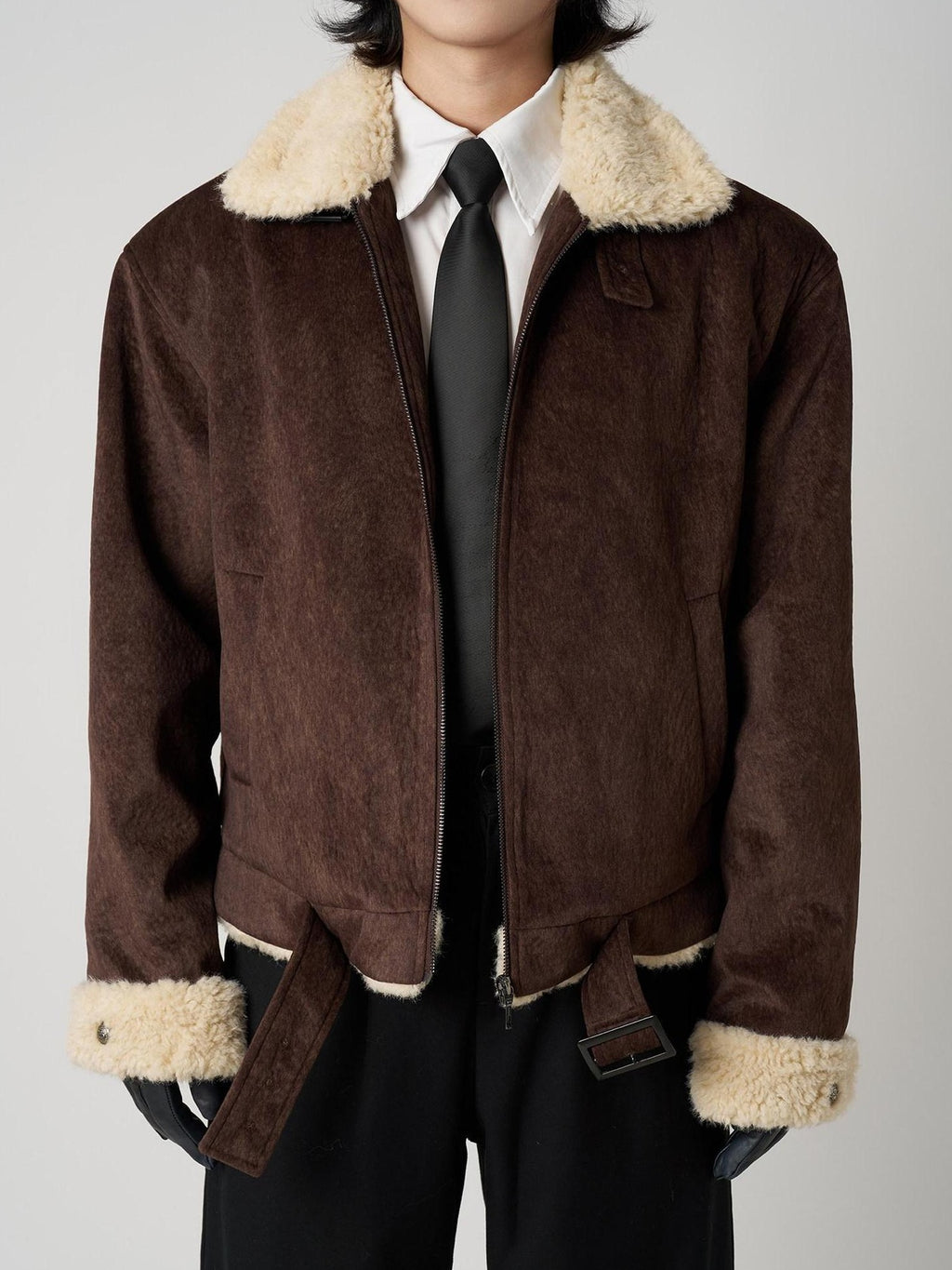BALITONE Warm Silk Cotton Filled Cleanfit Brown Casual Youth Zipper Puffer Jackets