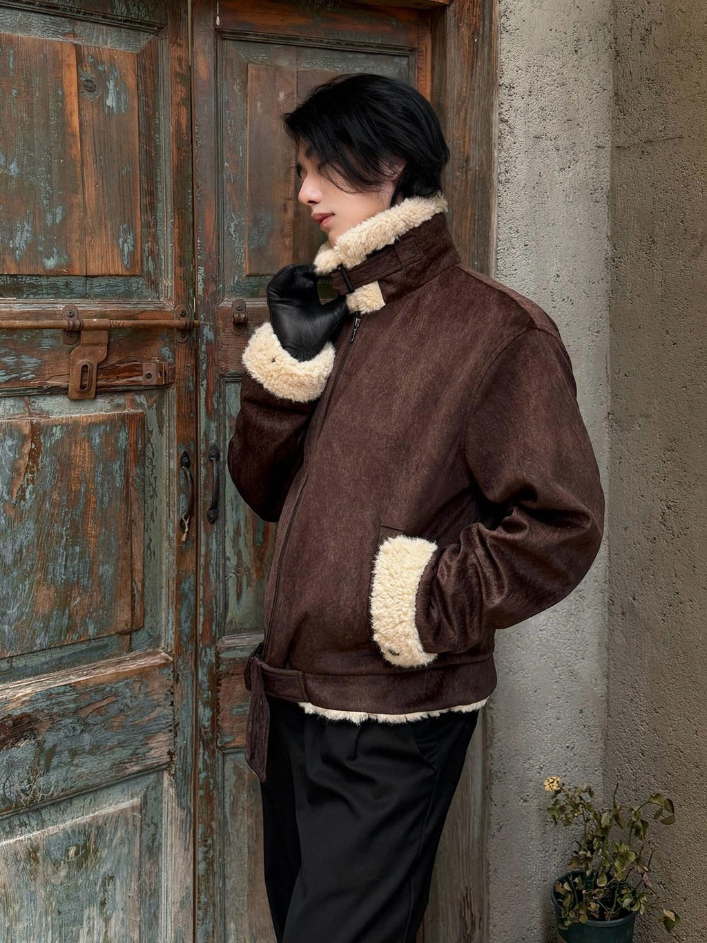 BALITONE Warm Silk Cotton Filled Cleanfit Brown Casual Youth Zipper Puffer Jackets