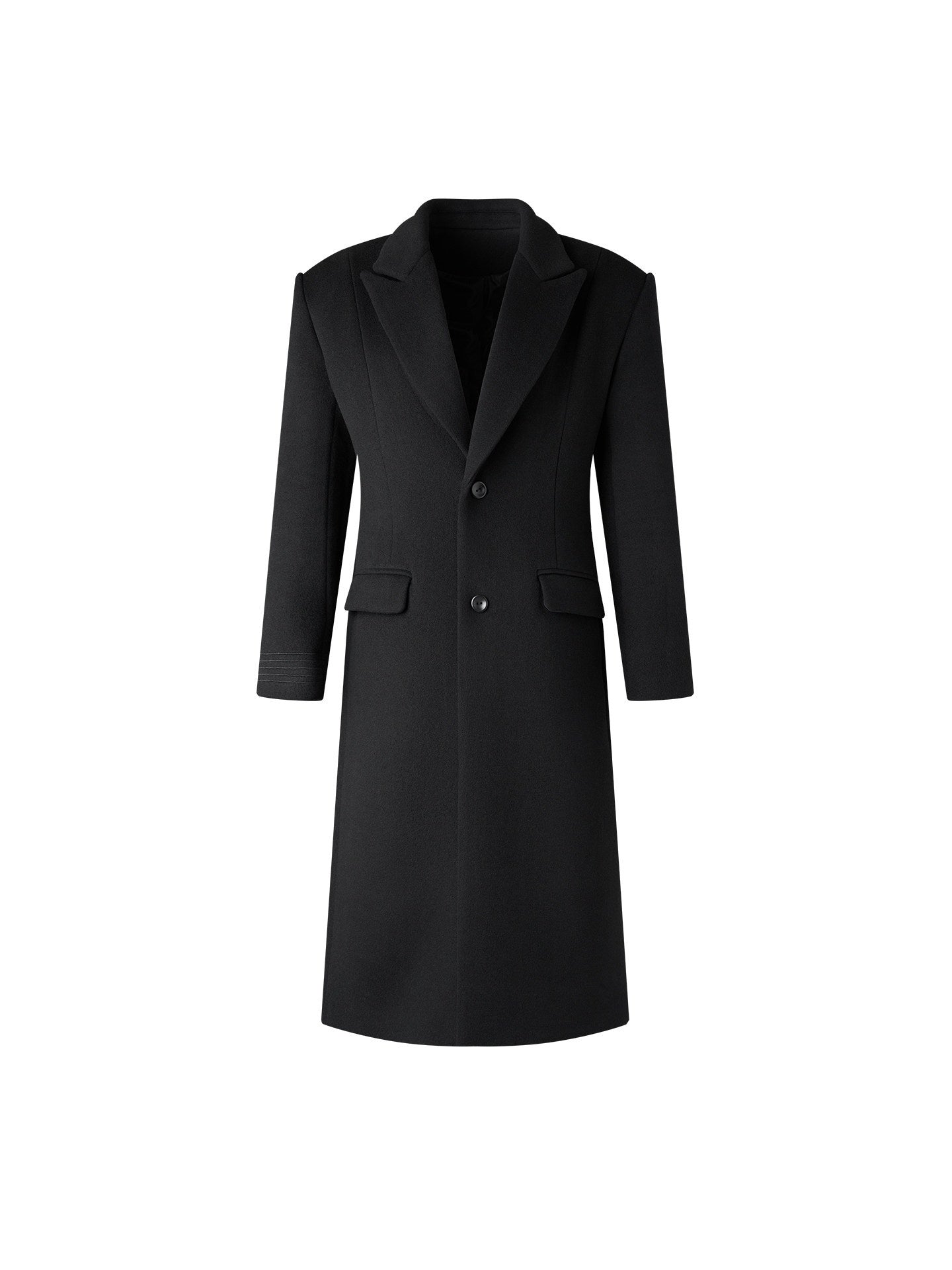 BALITONE_Warm_Wool_Blend_Embroidered_Button_Slim_Long_Unisex_Urban_Black_Lapel_Overcoats_MISSTT