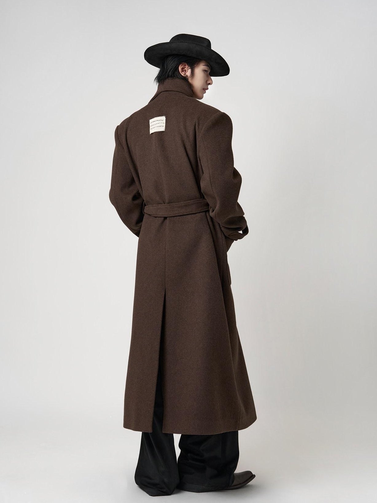 BALITONE Warm Wrinkle Free Oversized Metal Trim Unisex Wool Blend Wool Coats
