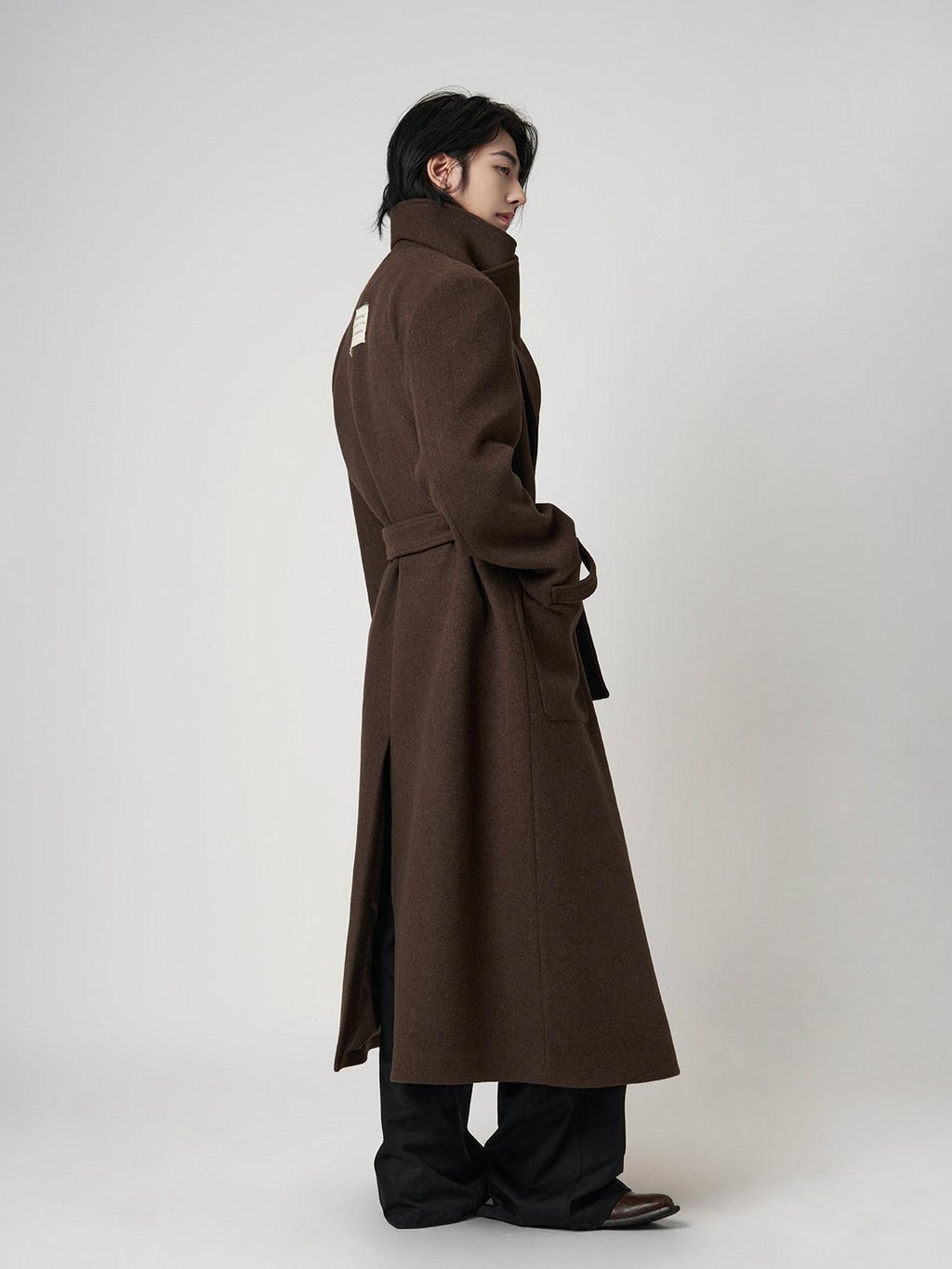 BALITONE Warm Wrinkle Free Oversized Metal Trim Unisex Wool Blend Wool Coats
