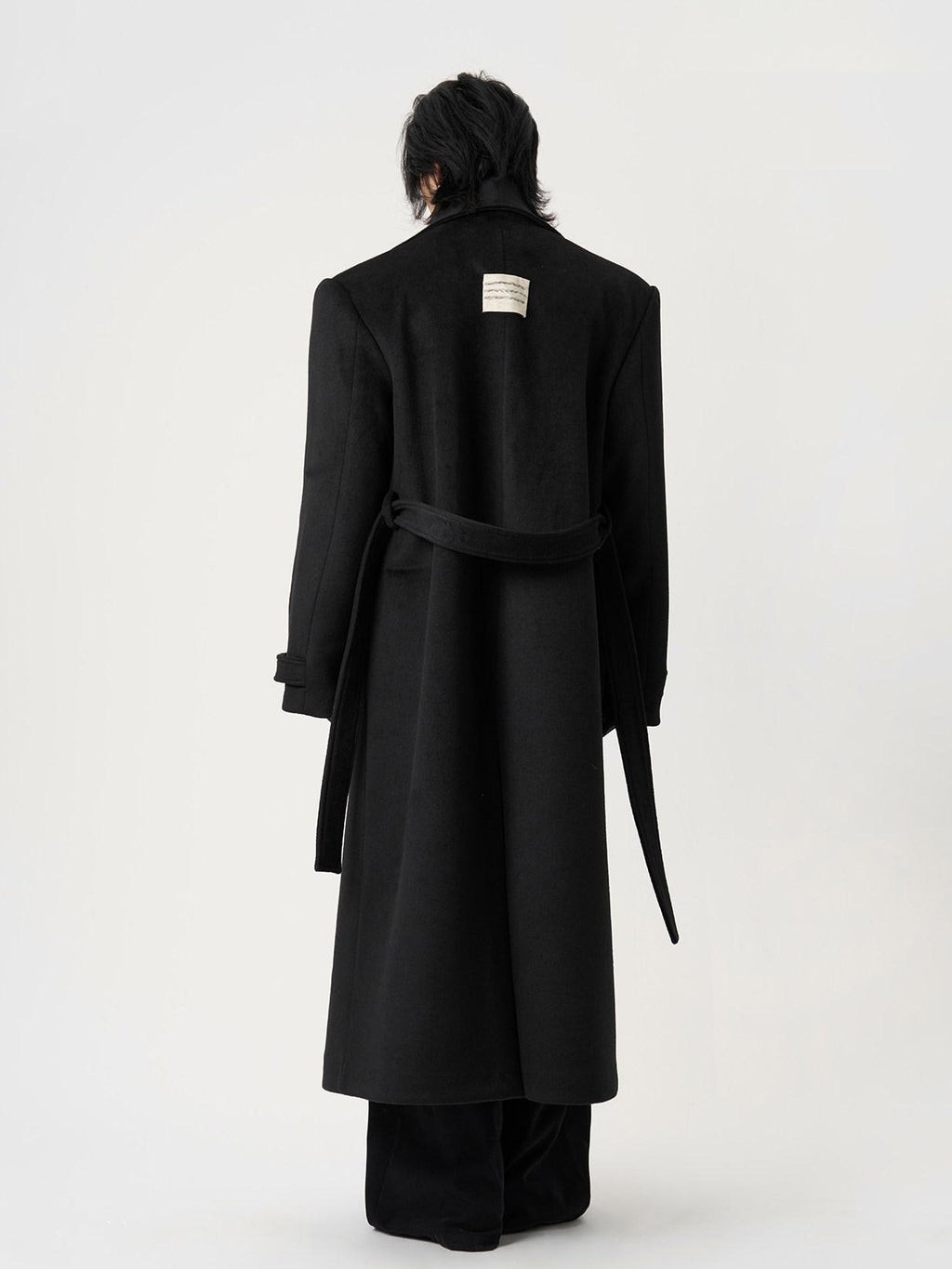 BALITONE Warm Wrinkle Free Oversized Urban Longline Stand Collar Unisex Wool Coats