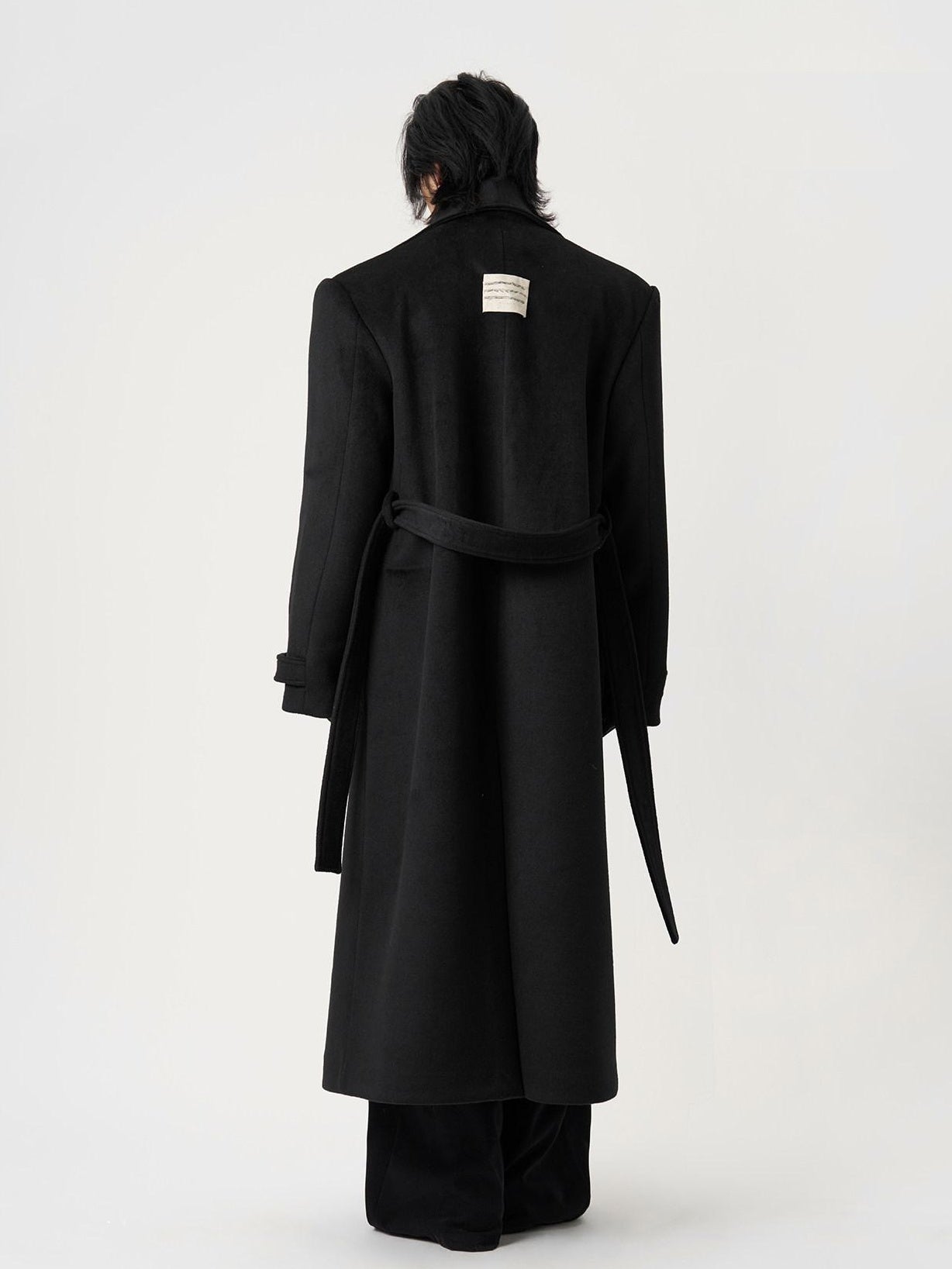 BALITONE Warm Wrinkle Free Oversized Urban Longline Stand Collar Unisex Wool Coats