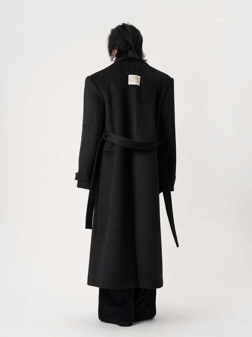 BALITONE Warm Wrinkle Free Oversized Urban Longline Stand Collar Unisex Wool Coats