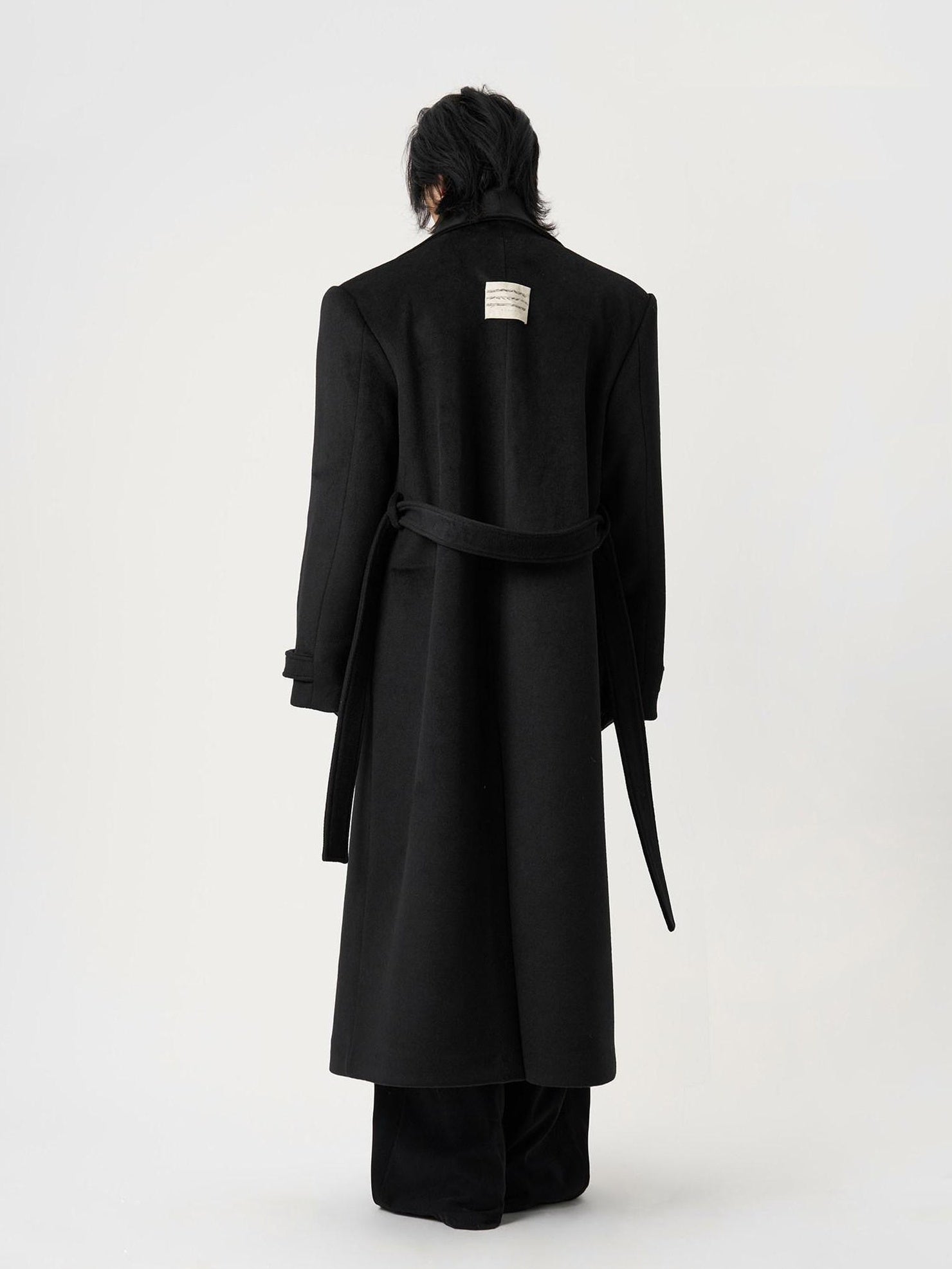 BALITONE Warm Wrinkle Free Oversized Urban Longline Stand Collar Unisex Wool Coats
