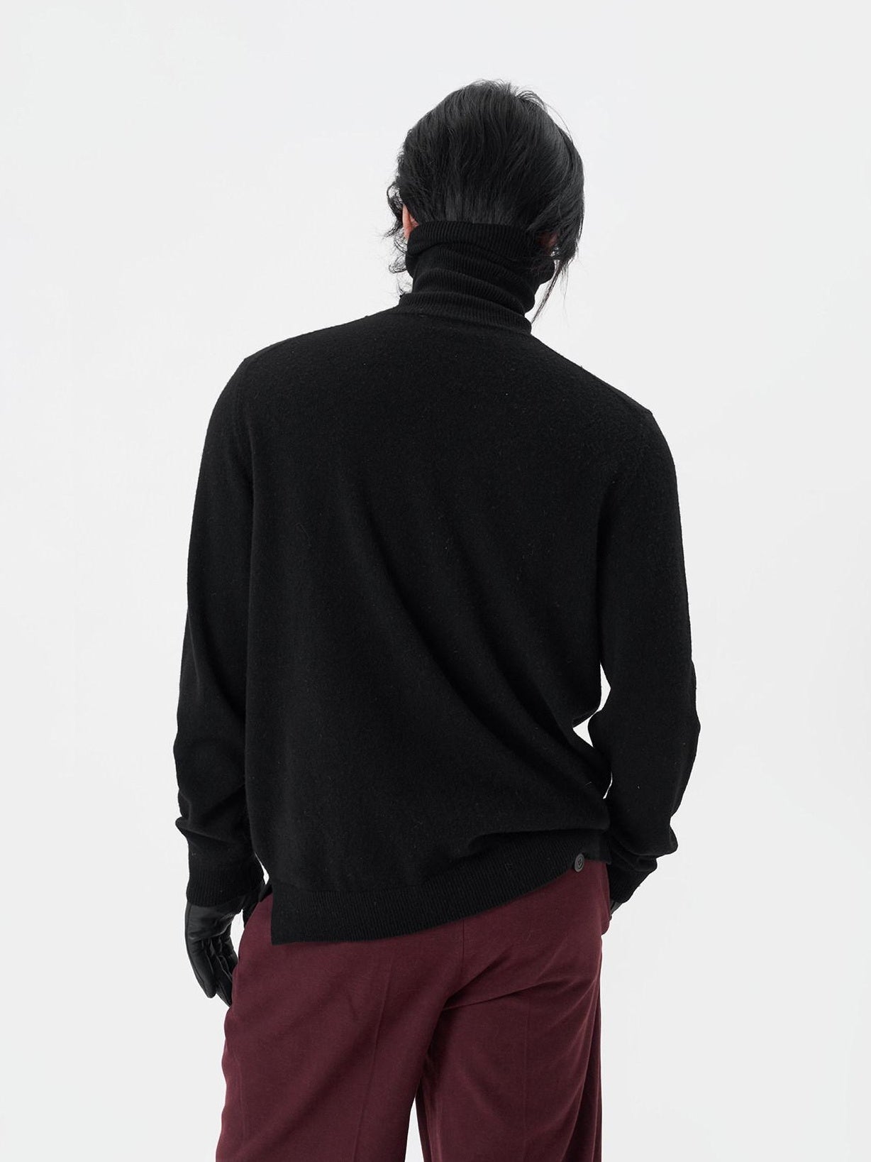BALITONE Wool Cashmere Blend Wrinkle Free Slim Fit Unisex Minimalist Turtleneck Sweaters