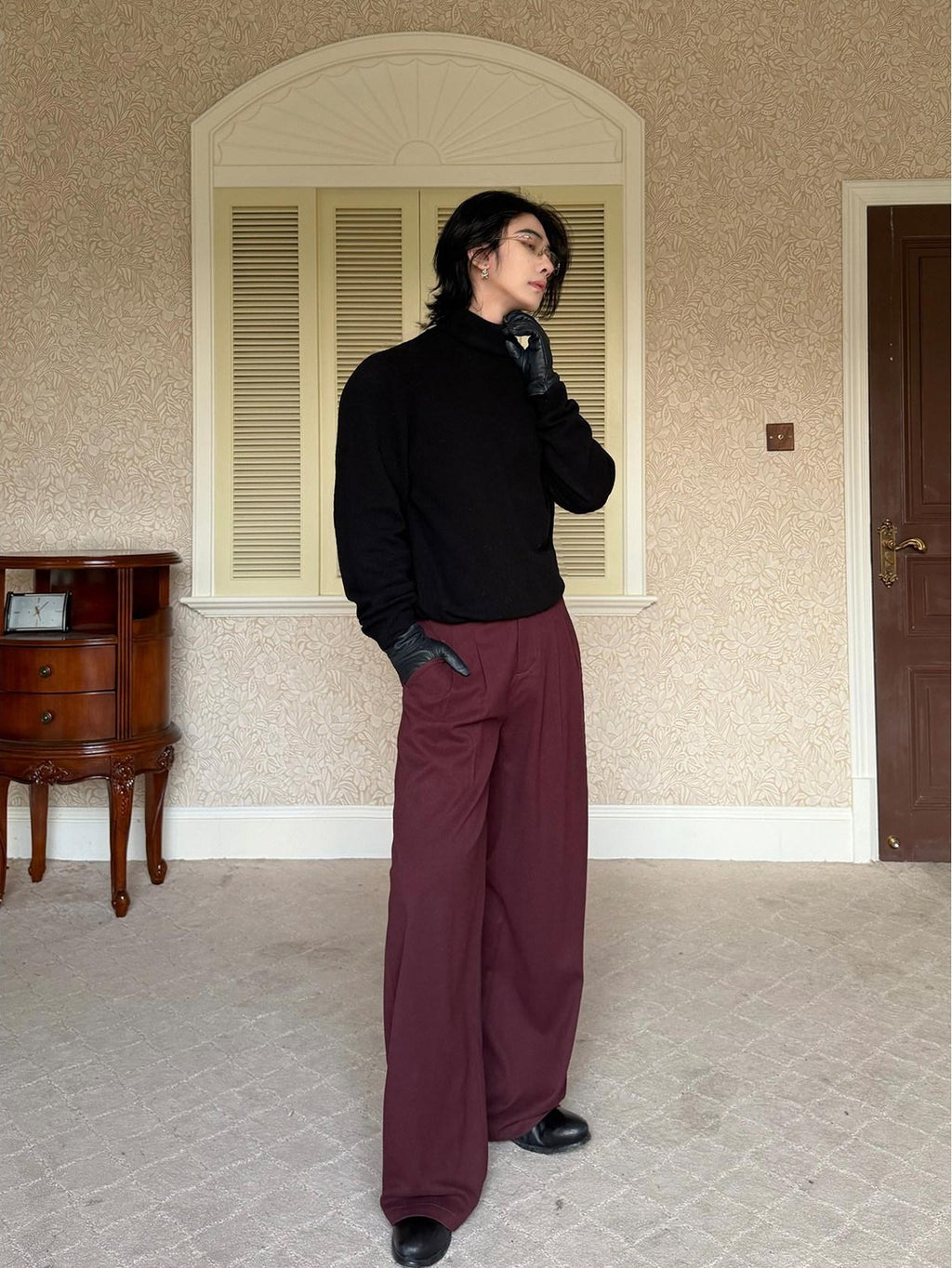 BALITONE Wool Cashmere Blend Wrinkle Free Slim Fit Unisex Minimalist Turtleneck Sweaters