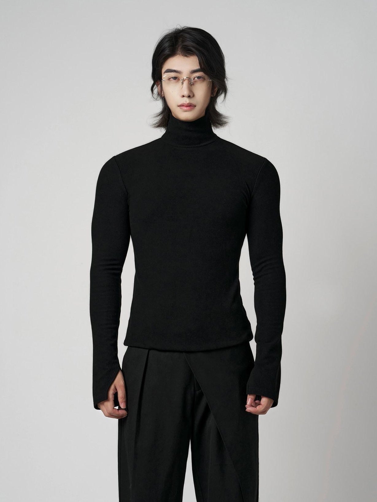 BALITONE Wrinkle Free Derong Slim Fit Mens Minimalist Cotton Turtleneck Sweaters