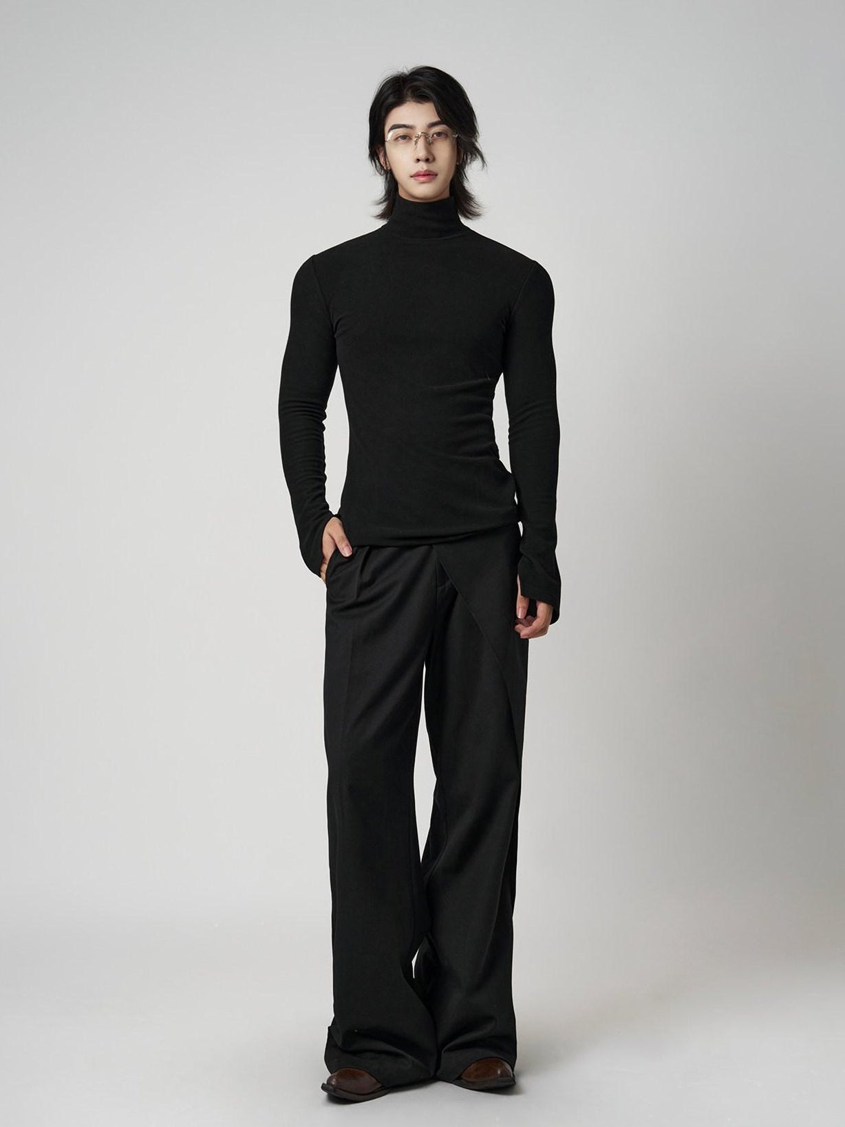 BALITONE Wrinkle Free Derong Slim Fit Mens Minimalist Cotton Turtleneck Sweaters