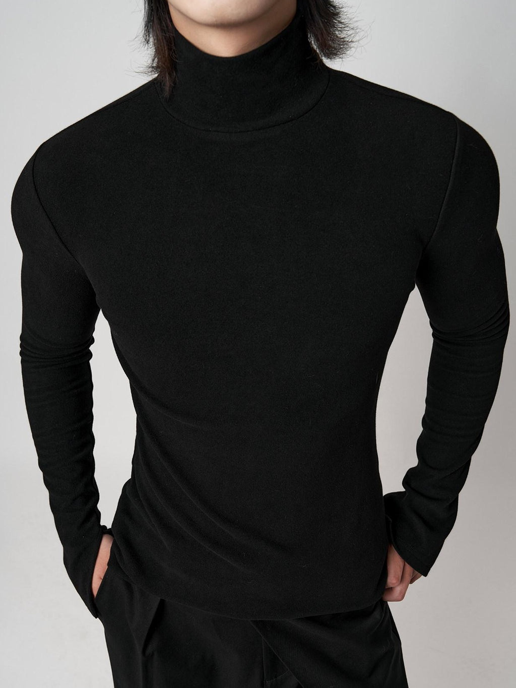 BALITONE Wrinkle Free Derong Slim Fit Mens Minimalist Cotton Turtleneck Sweaters