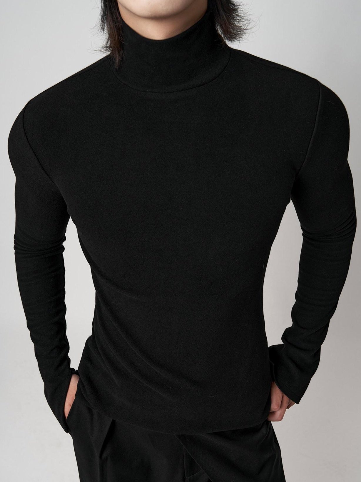 BALITONE Wrinkle Free Derong Slim Fit Mens Minimalist Cotton Turtleneck Sweaters