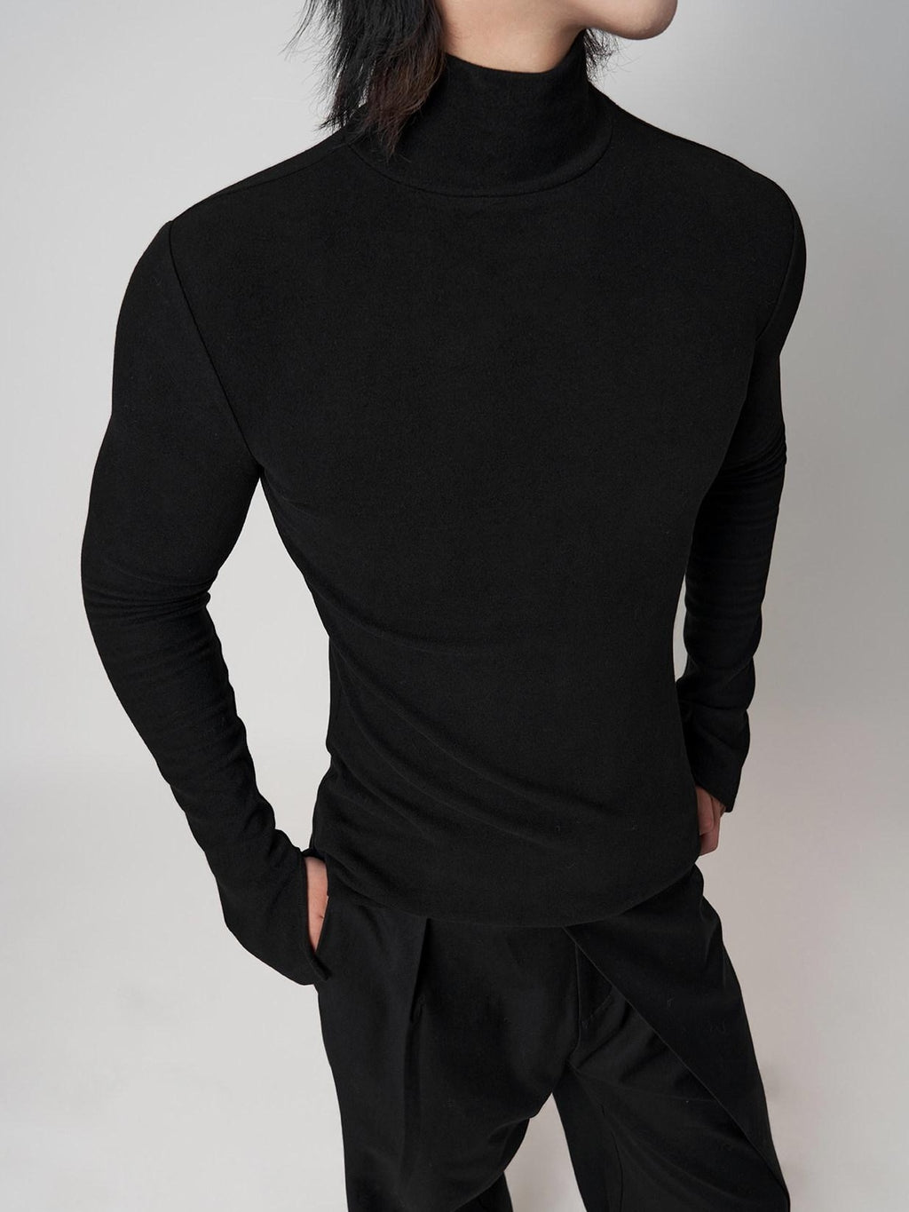 BALITONE Wrinkle Free Derong Slim Fit Mens Minimalist Cotton Turtleneck Sweaters