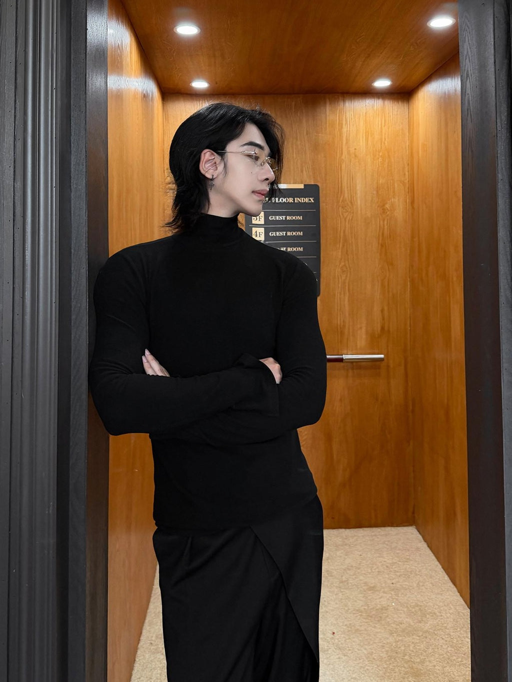 BALITONE Wrinkle Free Derong Slim Fit Mens Minimalist Cotton Turtleneck Sweaters