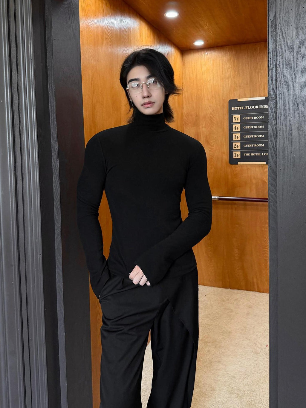 BALITONE Wrinkle Free Derong Slim Fit Mens Minimalist Cotton Turtleneck Sweaters