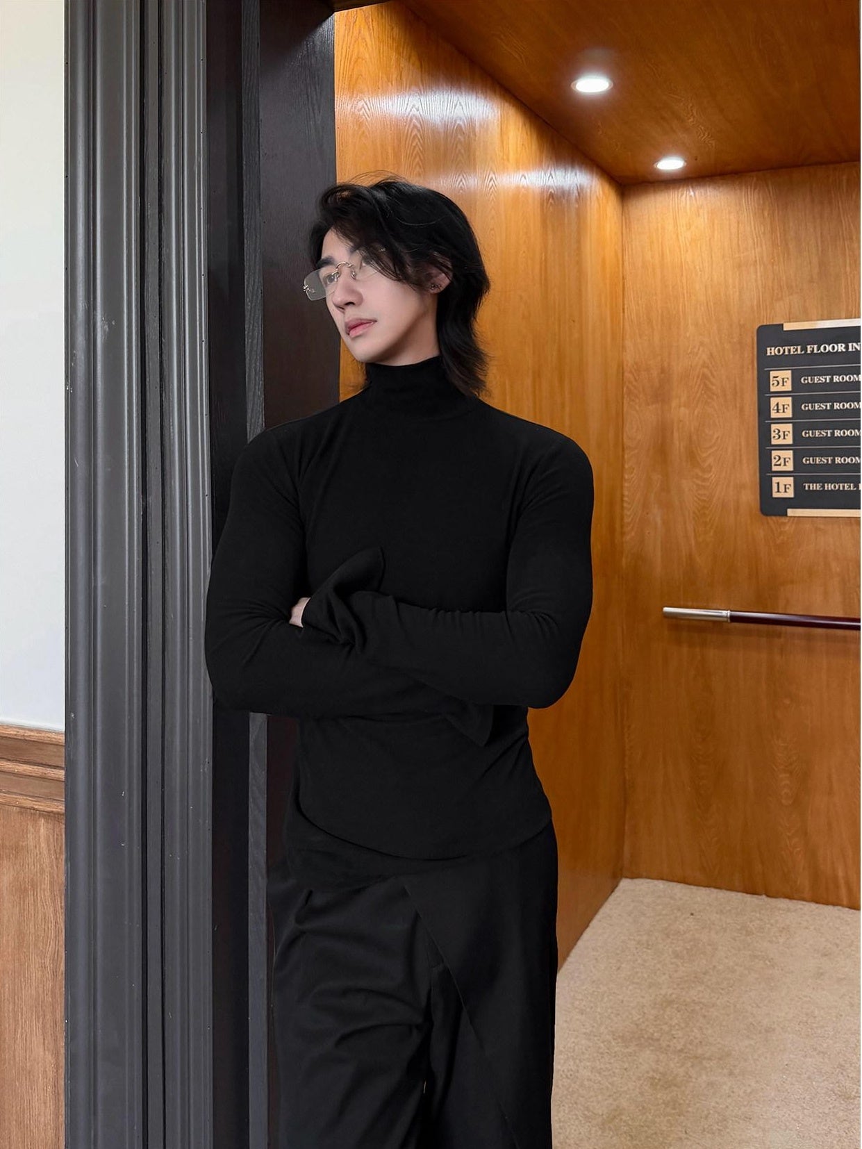 BALITONE Wrinkle Free Derong Slim Fit Mens Minimalist Cotton Turtleneck Sweaters