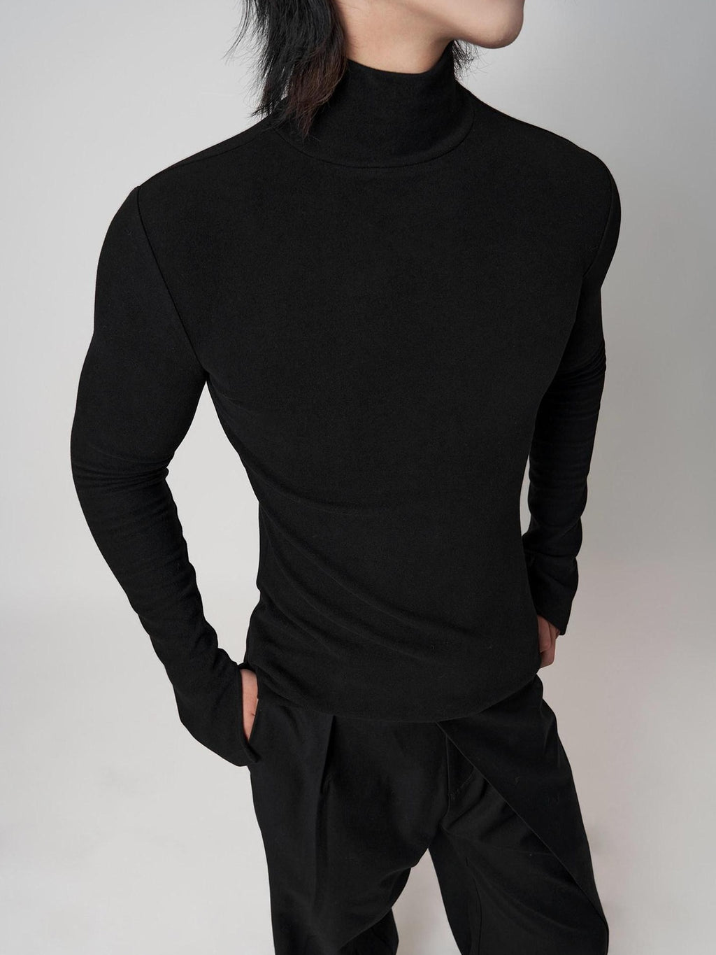 BALITONE Wrinkle Free Derong Slim Fit Mens Minimalist Cotton Turtleneck Sweaters