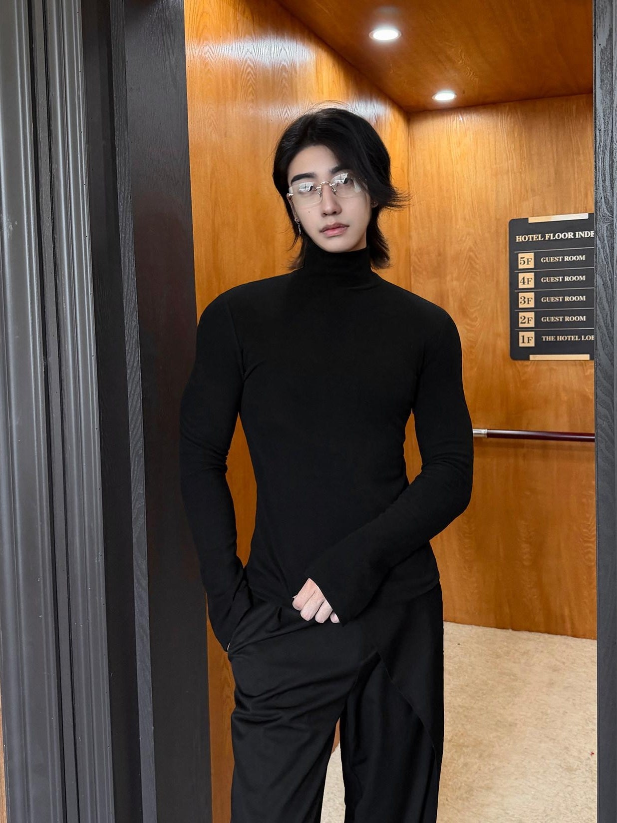 BALITONE Wrinkle Free Derong Slim Fit Mens Minimalist Cotton Turtleneck Sweaters