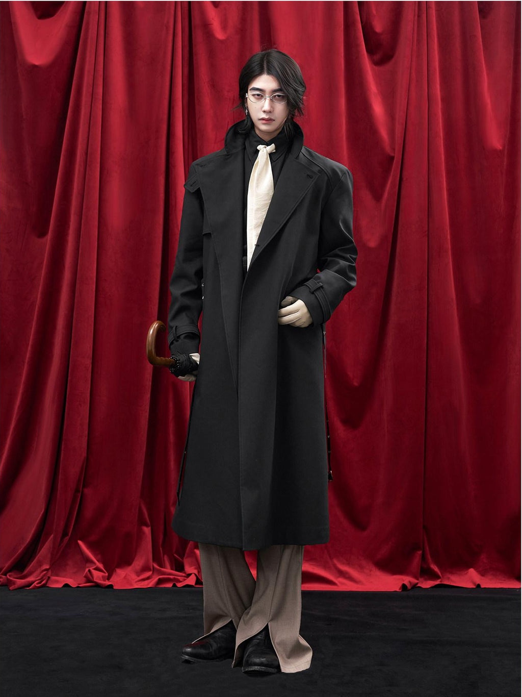 BALITONE Wrinkle Free Lightweight Loose Single Breasted Button Unisex Long Trench Coats