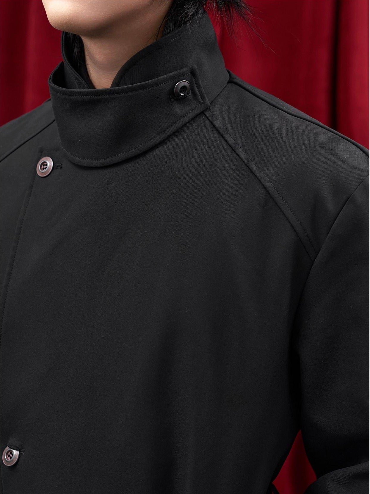 BALITONE Wrinkle Free Lightweight Loose Single Breasted Button Unisex Long Trench Coats